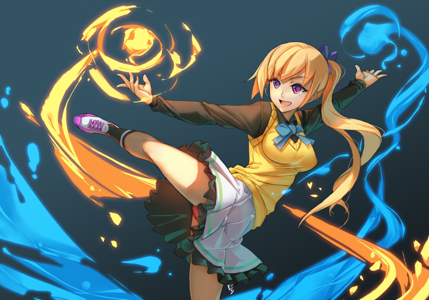 kawakami_mai, kick, musaigen_no_phantom_world, splish
