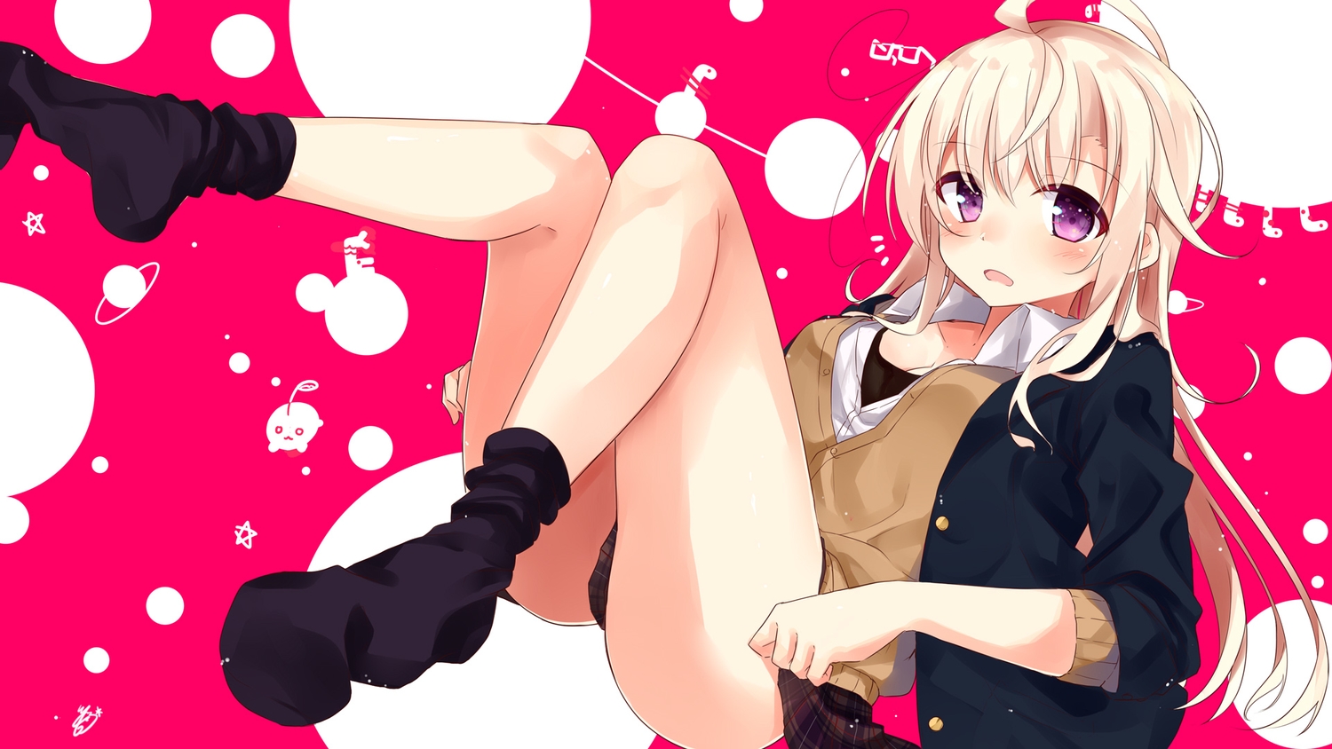ass, blonde_hair, blush, breasts, long_hair, mizuki-chan_(sasahara_wakaba), original, panties