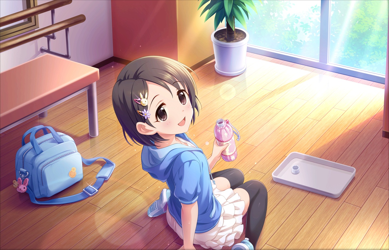 annin_doufu, bunny, drink, hood, idolmaster, idolmaster_cinderella_girls, idolmaster_cinderella_girls_starlight_stage, sasaki_chie