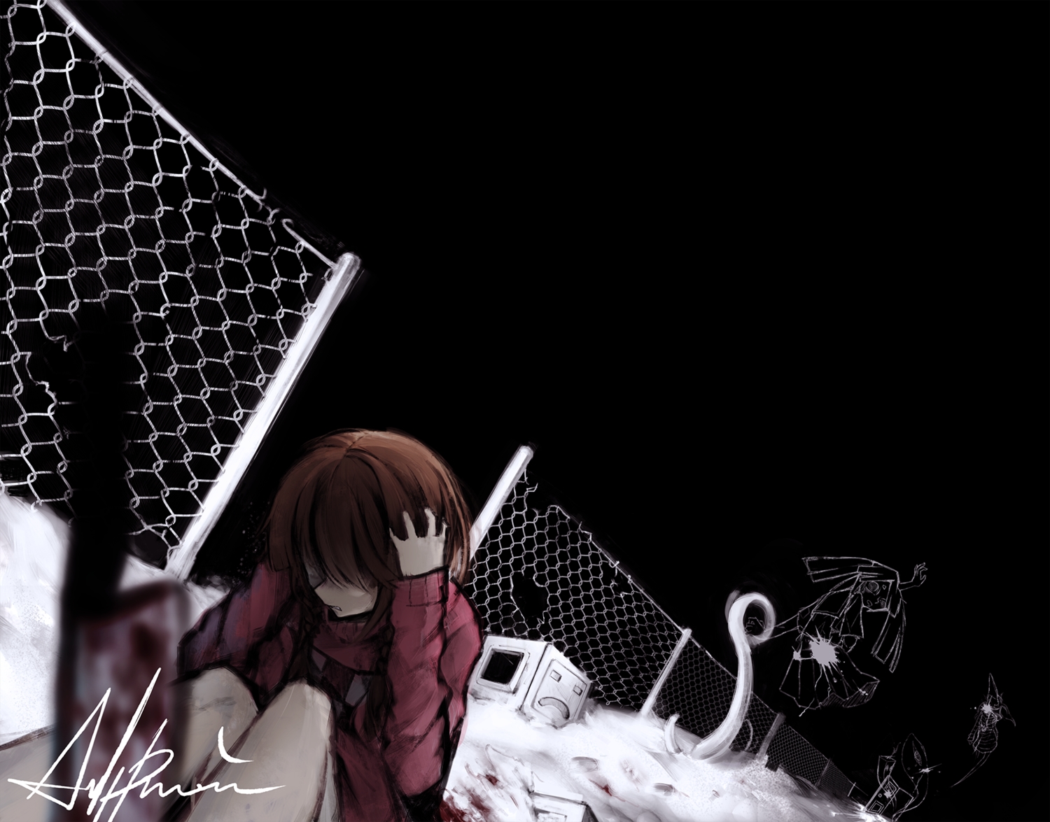 anhypnosis, black, knife, madotsuki, yume_nikki