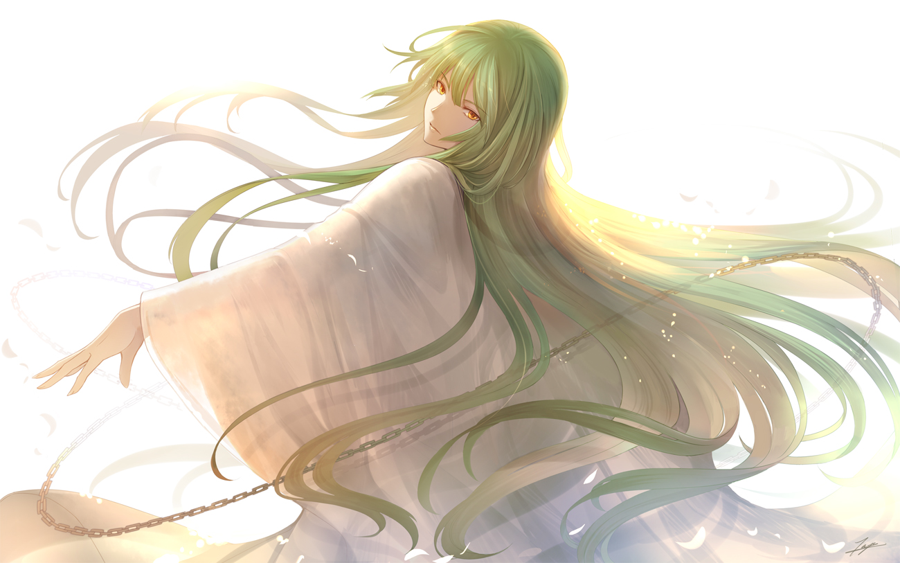 all_male, chain, enkidu, fate/grand_order, fate_(series), green_hair, long_hair, male