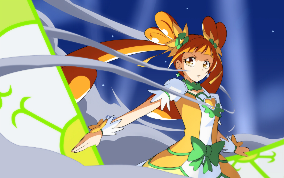 cure_rosetta, dokidoki!_precure, dress, jabara_tornado, long_hair, orange_hair, precure, yellow_eyes