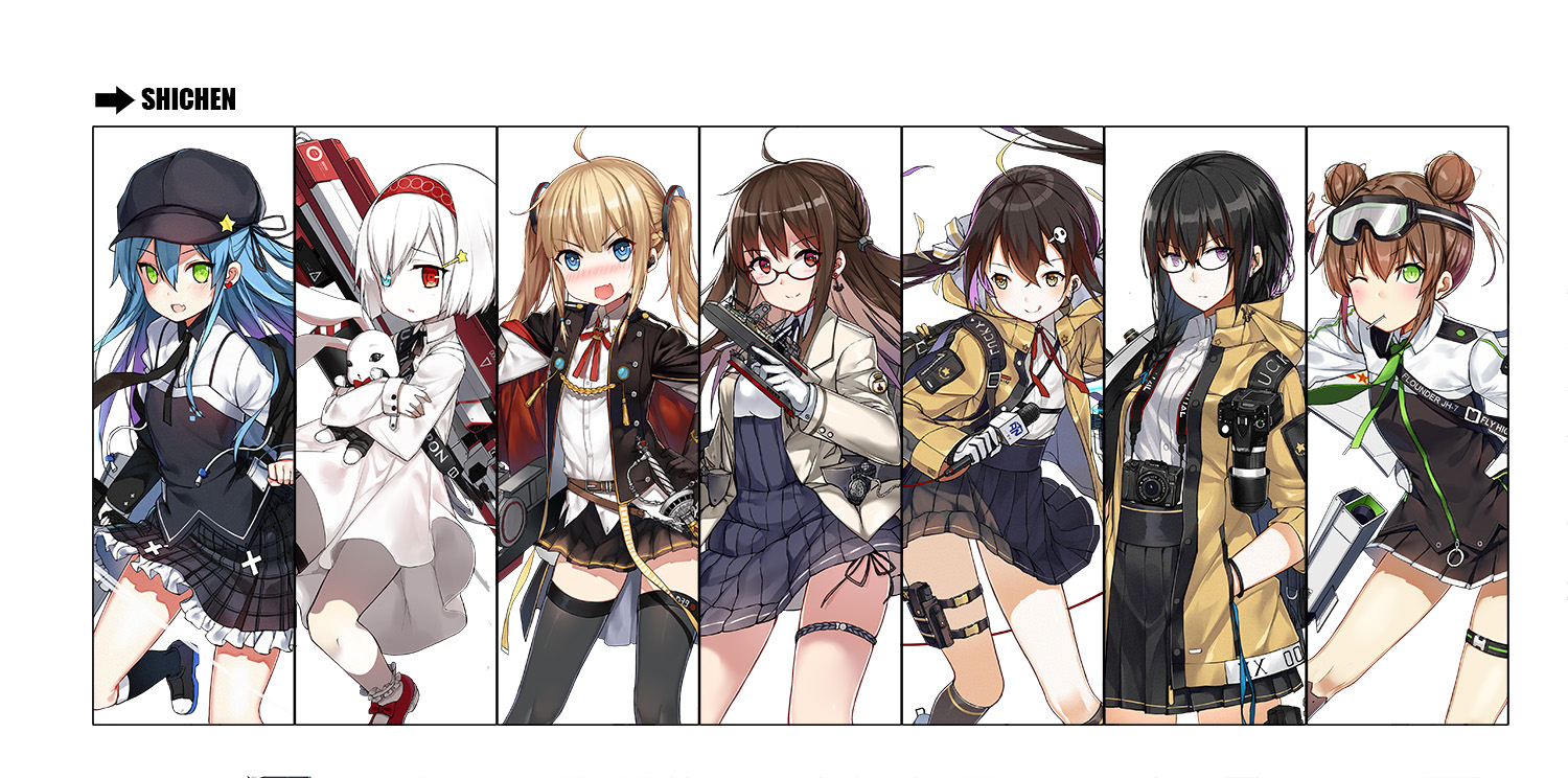amazon_(azur_lane), anthropomorphism, aqua_eyes, aqua_hair, azur_lane, bicolored_eyes, blonde_hair, blush