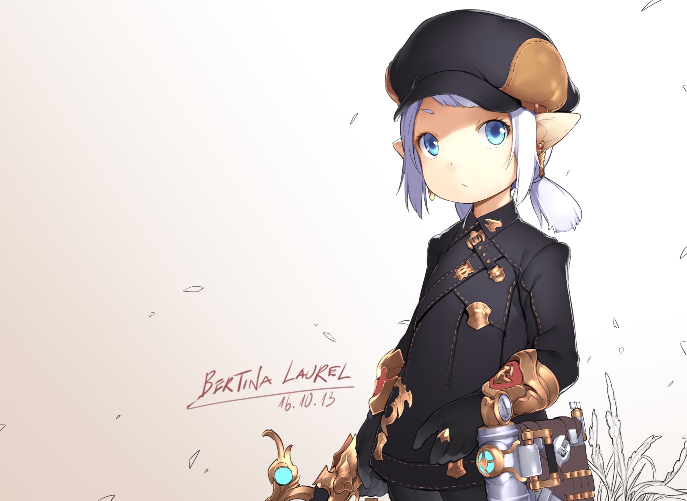 aoi_tsunami, aqua_eyes, final_fantasy, final_fantasy_xiv, gloves, gradient, hat, lalafell