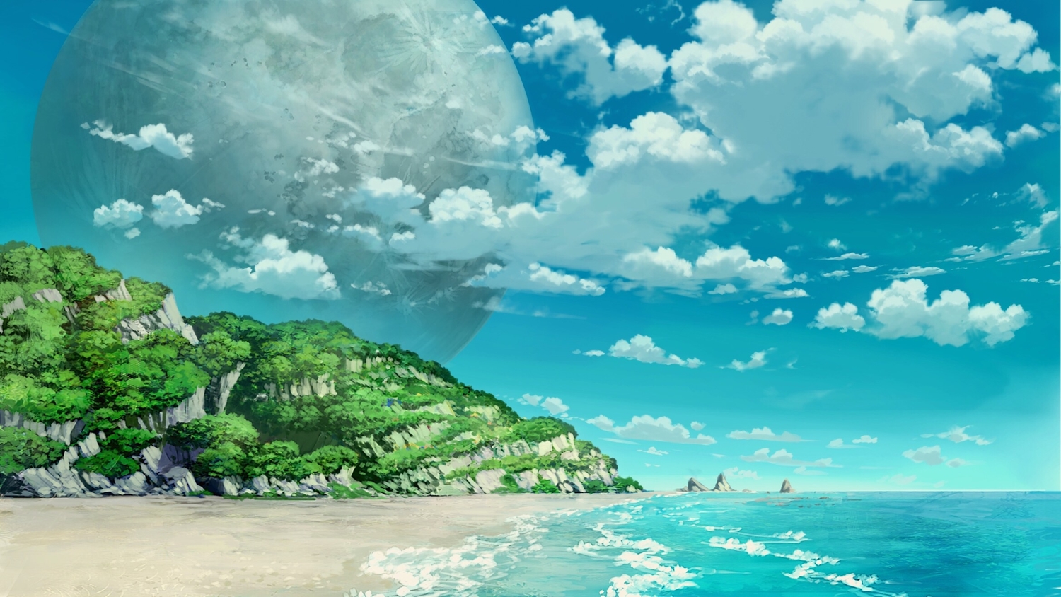 beach, clouds, mitsu_ura, no_humans, original, planet, scenic, sky, water