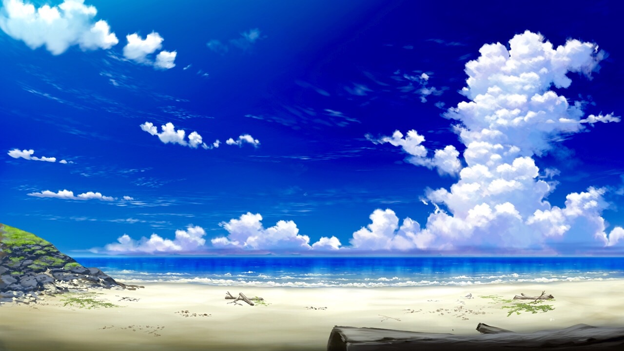 beach, clouds, mitsu_ura, no_humans, original, scenic, sky, water
