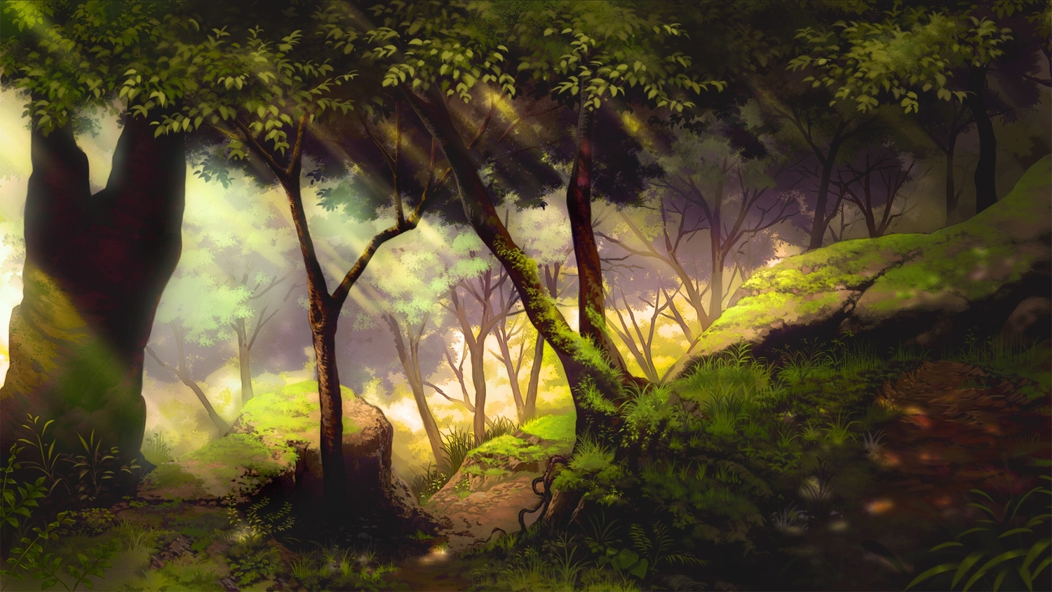 forest, grass, mitsu_ura, no_humans, original, scenic, tree