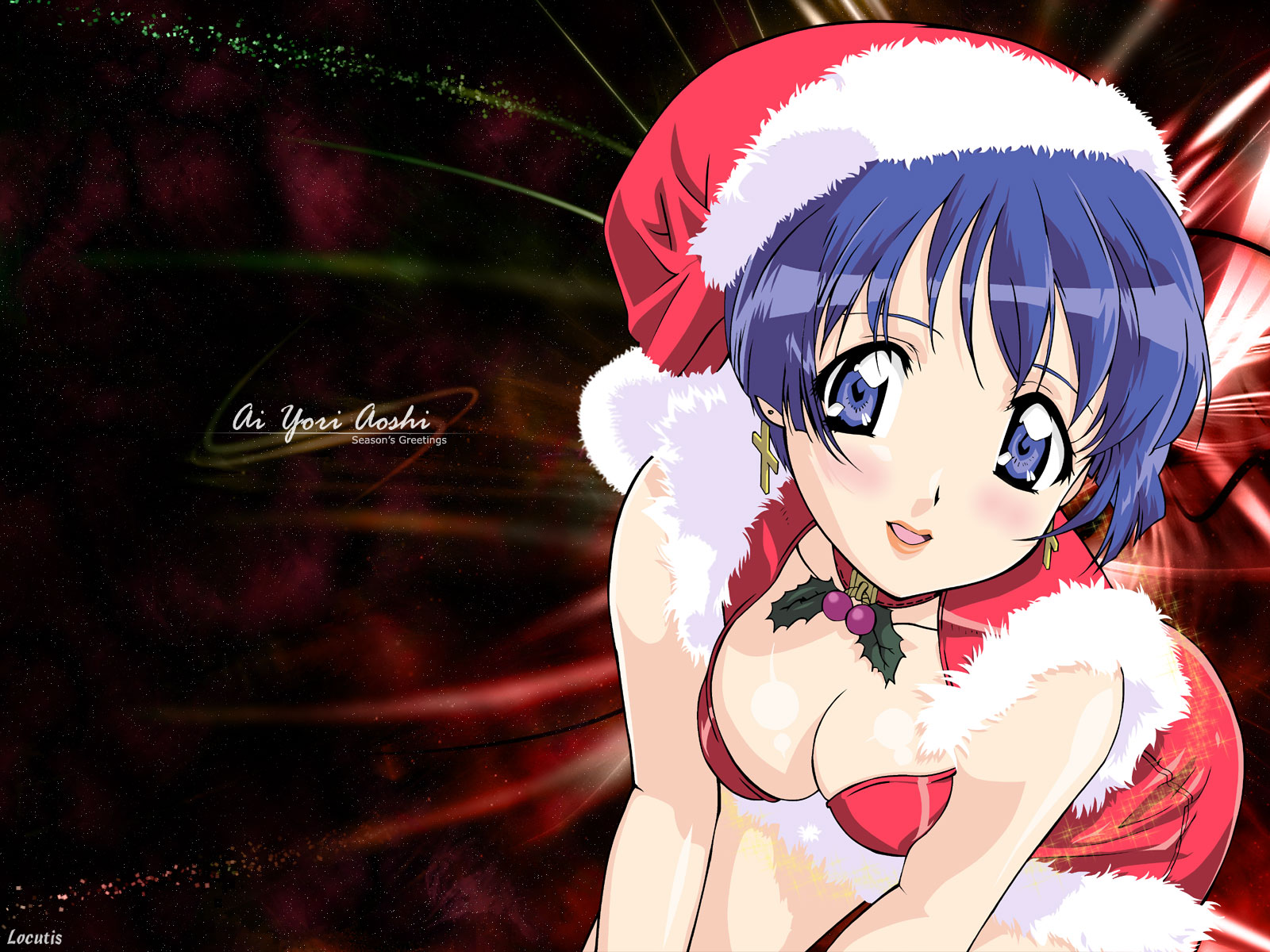 ai_yori_aoshi, blue_hair, christmas, sakuraba_aoi