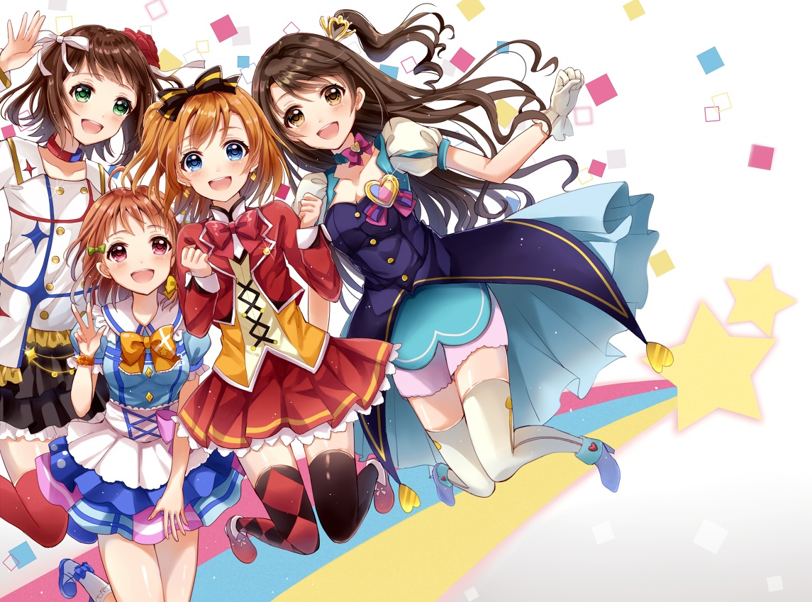 amami_haruka, crossover, group, idolmaster, idolmaster_cinderella_girls, kousaka_honoka, love_live!_school_idol_project, love_live!_sunshine!!