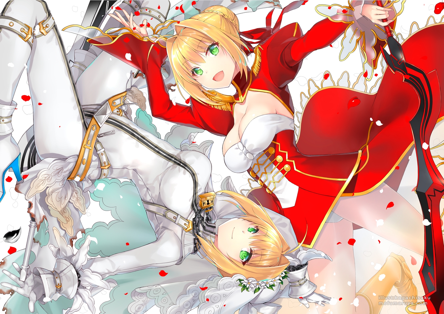 breasts, fate/extra, fate/extra_ccc, fate/grand_order, fate_(series), nero_claudius_(bride), nero_claudius_(fate), panties, sakuyosi, underwear