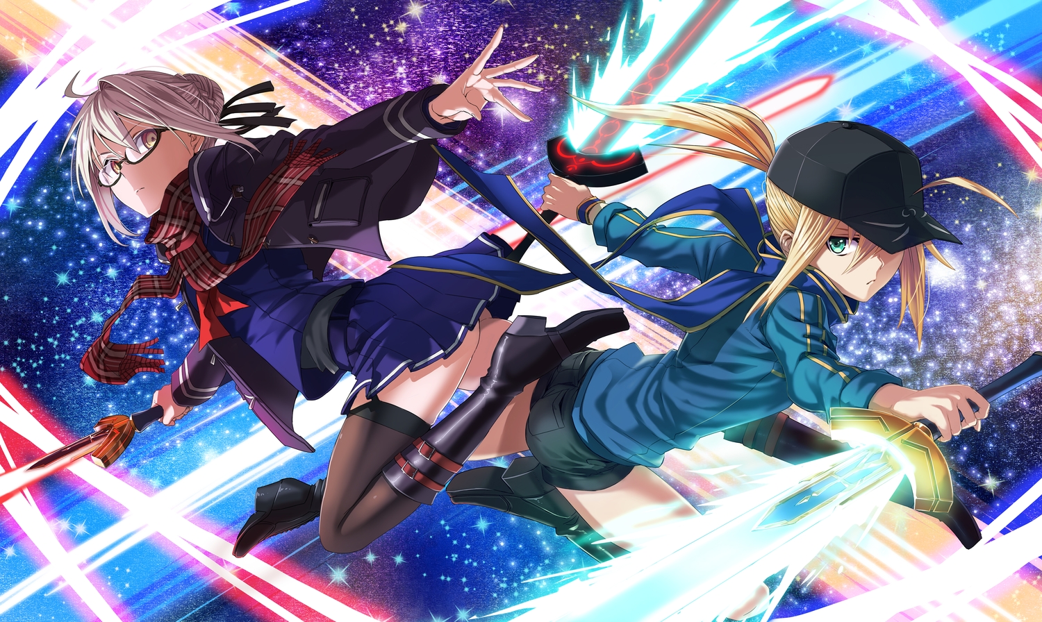 artoria_pendragon_(all), ass, blonde_hair, boots, fate/grand_order, fate_(series), glasses, green_eyes