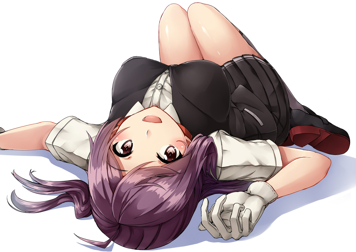 anthropomorphism, breasts, gloves, hagikaze_(kancolle), jpeg_artifacts, kamelie, kantai_collection, kneehighs