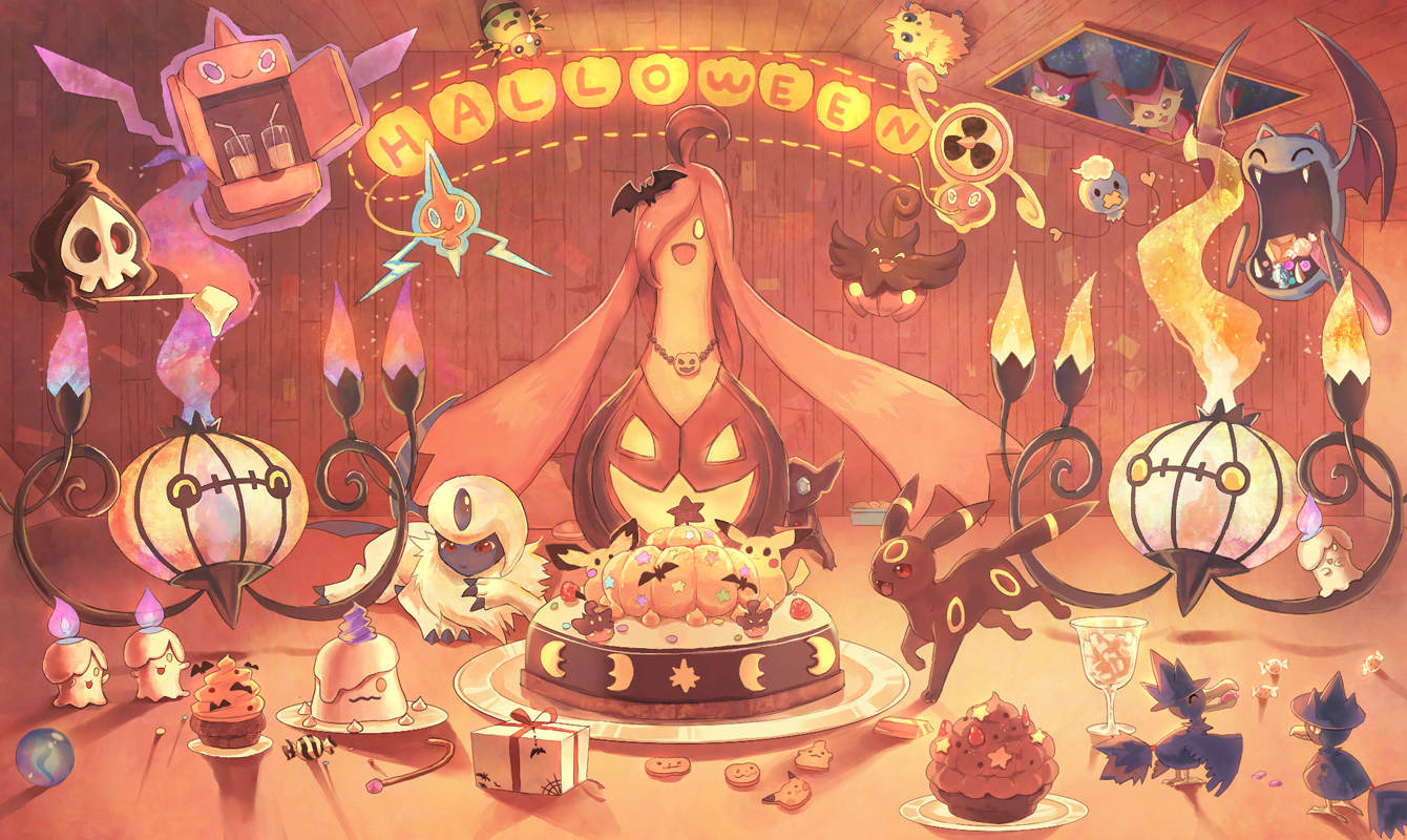 absol, chandelure, delcatty, drifloon, duskull, golbat, gourgeist, halloween