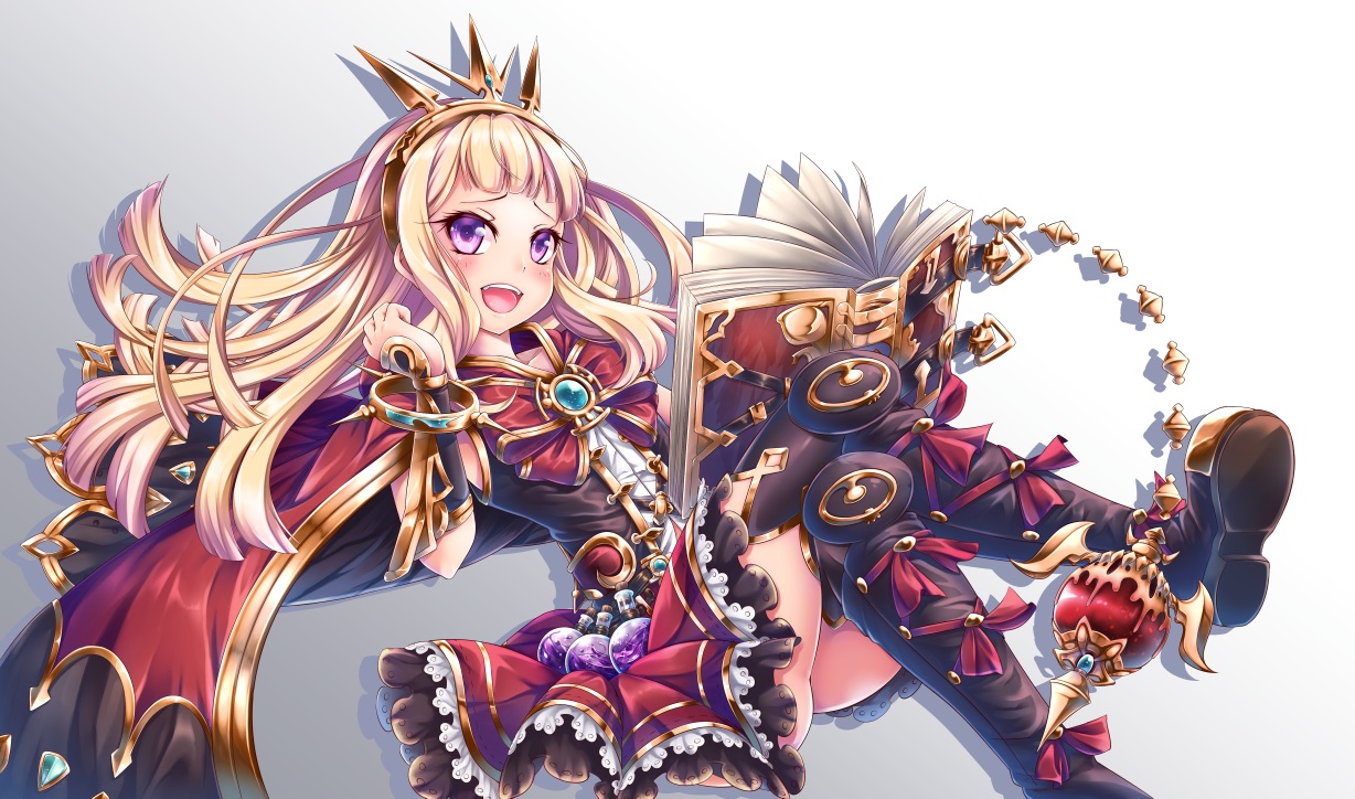 aliasing, ass, blonde_hair, blush, book, boots, bow, cagliostro_(granblue_fantasy)