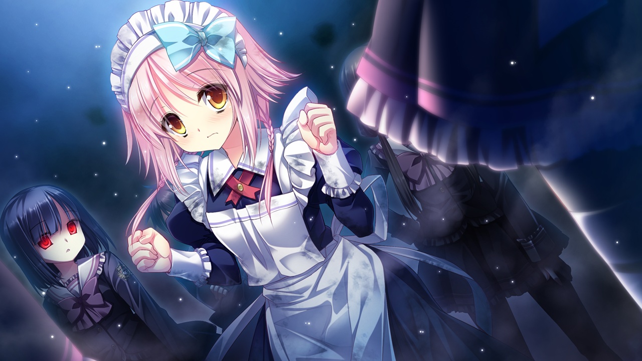 black_hair, blush, game_cg, group, kyuuketsu_hime_no_libra, maid, maritima_malcolmia, miyasu_risa