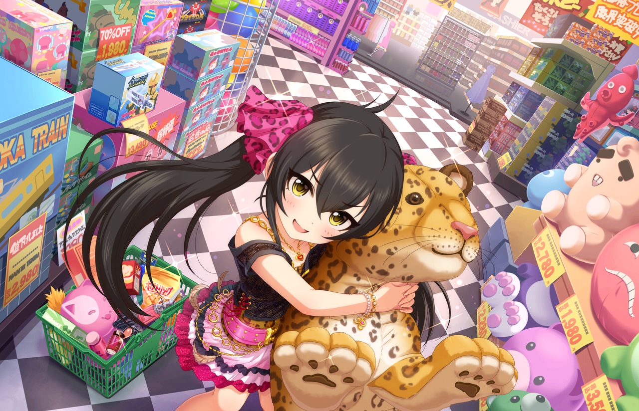 annin_doufu, black_hair, food, idolmaster, idolmaster_cinderella_girls, idolmaster_cinderella_girls_starlight_stage, loli, long_hair