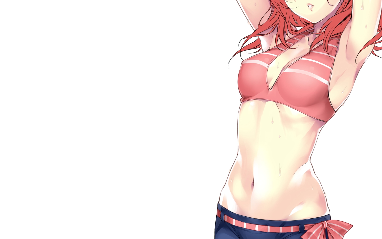 breasts, hario_4, love_live!_school_idol_project, navel, nishikino_maki, short_hair, white