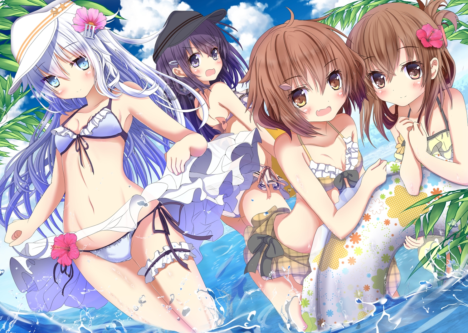 akatsuki_(kancolle), aliasing, anthropomorphism, aruka_(alka_p1), group, hibiki_(kancolle), ikazuchi_(kancolle), inazuma_(kancolle), kantai_collection, verniy_(kancolle)