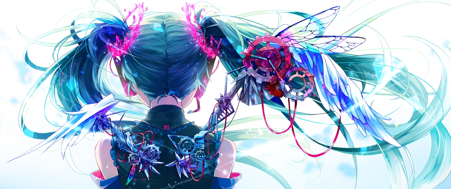 aliasing, hatsune_miku, long_hair, shirayuki_towa, twintails, vocaloid
