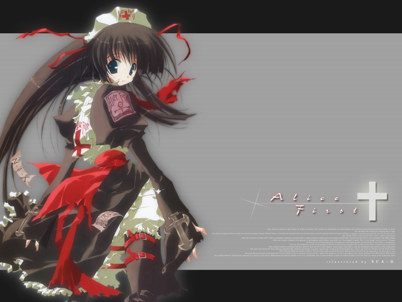 black_hair, blue_eyes, long_hair, maid, moekan, moekko_company, tagme