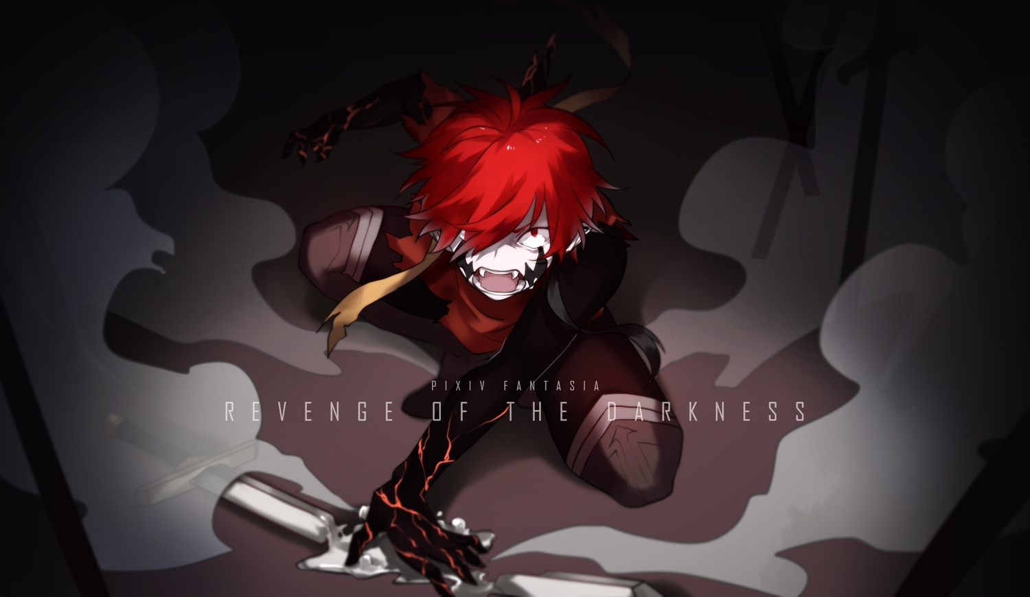 all_male, male, original, pixiv_fantasia, red_eyes, red_hair, short_hair, shuai