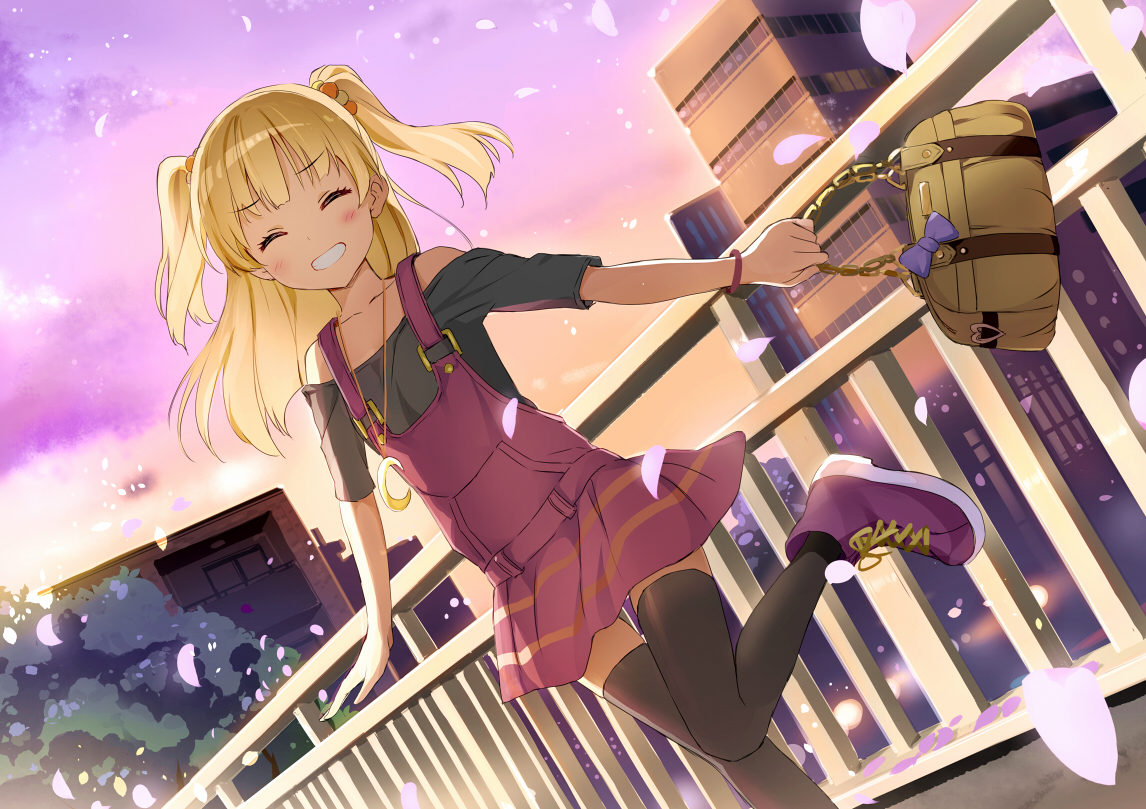 blonde_hair, building, city, dress, honjou_masato, idolmaster, idolmaster_cinderella_girls, jougasaki_rika