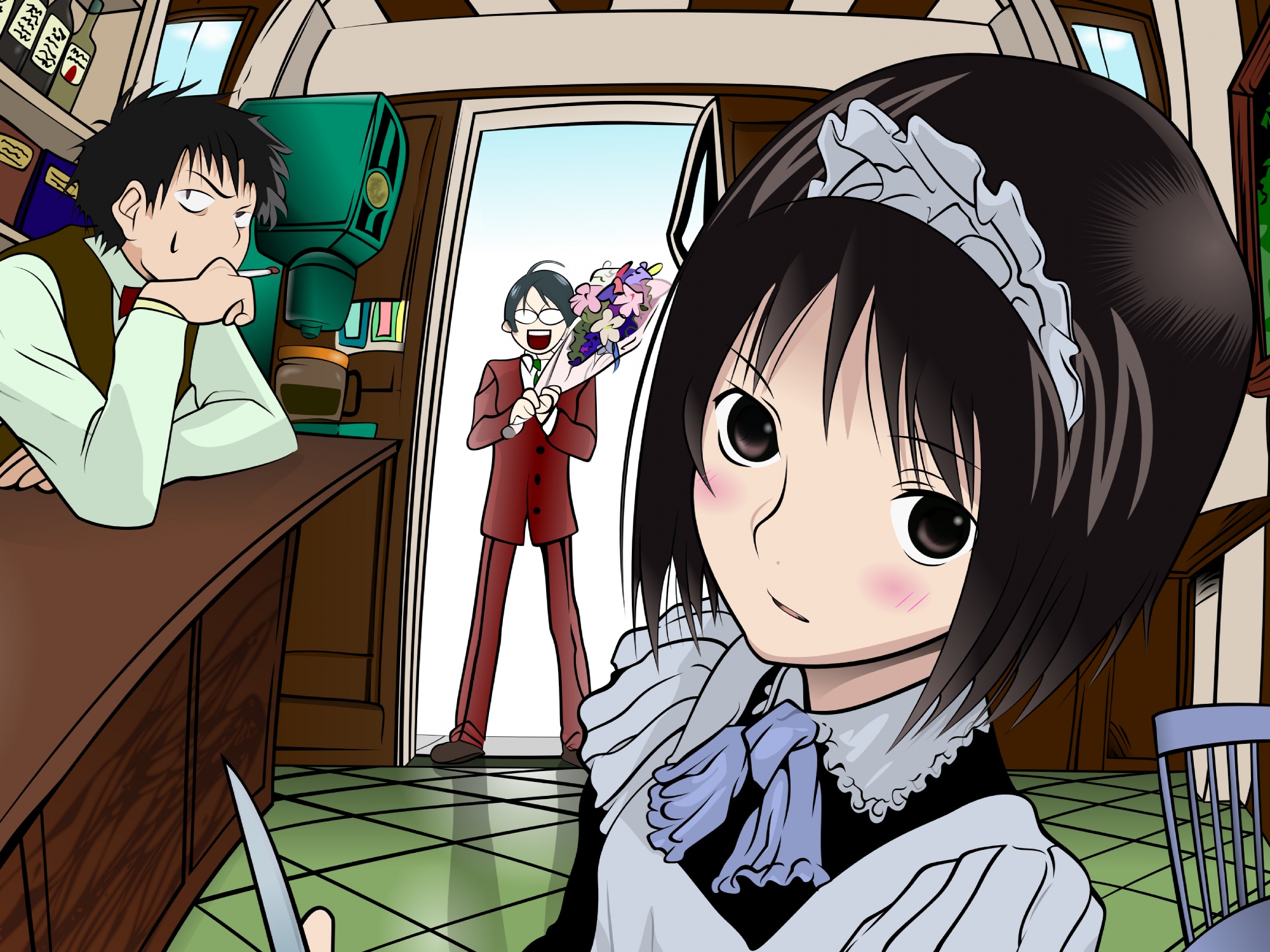 maid, nakahara_misaki, nhk_ni_youkoso, oiwa_kendi, satou_tatsuhiro, vector, yamazaki_kaoru