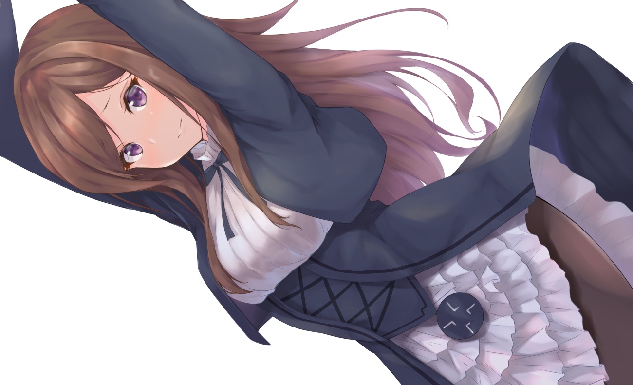 brown_hair, dorothy_(princess_principal), kurai_masaru, long_hair, pantyhose, princess_principal, purple_eyes