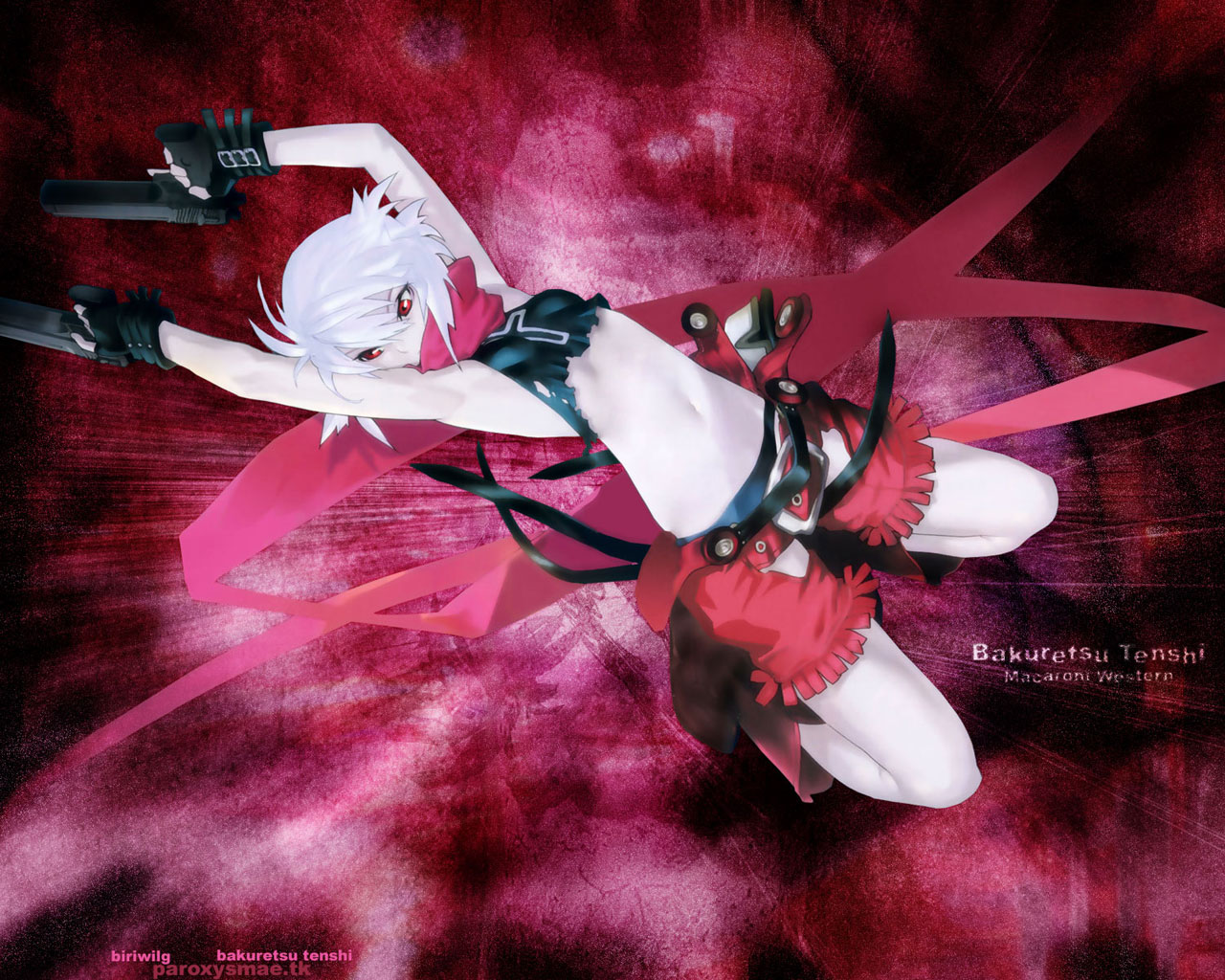 bakuretsu_tenshi, gun, jo, weapon