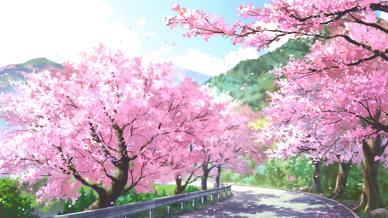 cherry_blossoms, dao_dao, flowers, landscape, no_humans, original, scenic, spring, tree