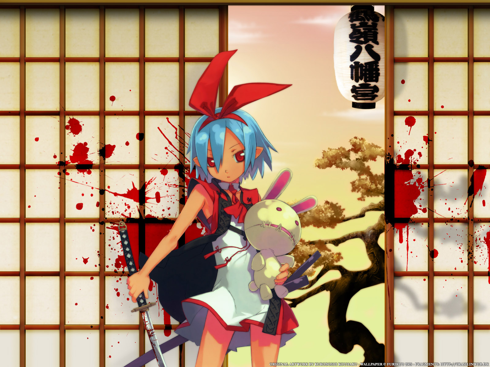 animal, blood, disgaea, jpeg_artifacts, kuroboshi_kouhaku, pleinair, pointed_ears, rabbit