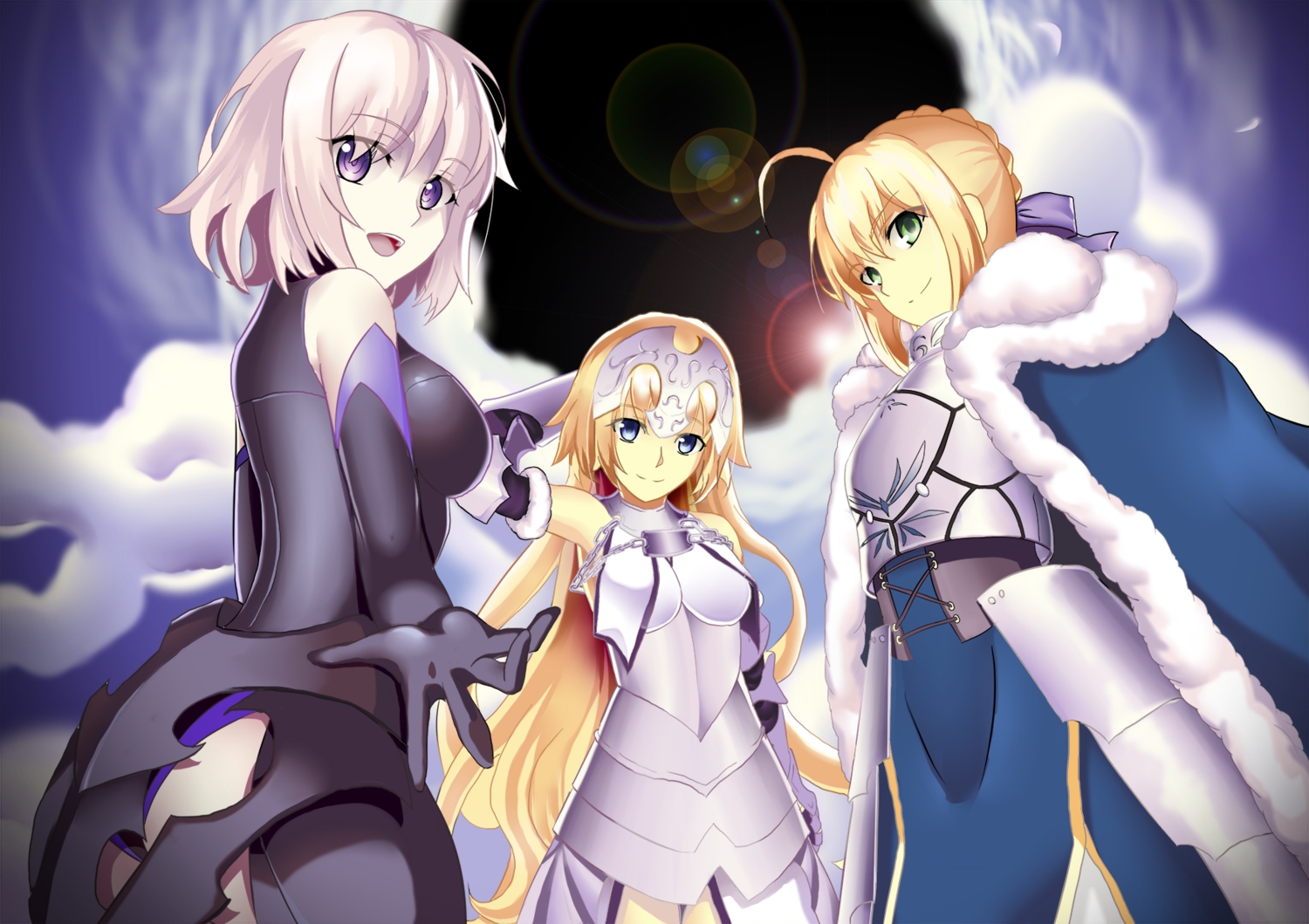 artoria_pendragon_(all), fate/grand_order, fate_(series), jeanne_d'arc_(fate), mash_kyrielight, saber, shiiki_(love-saber)
