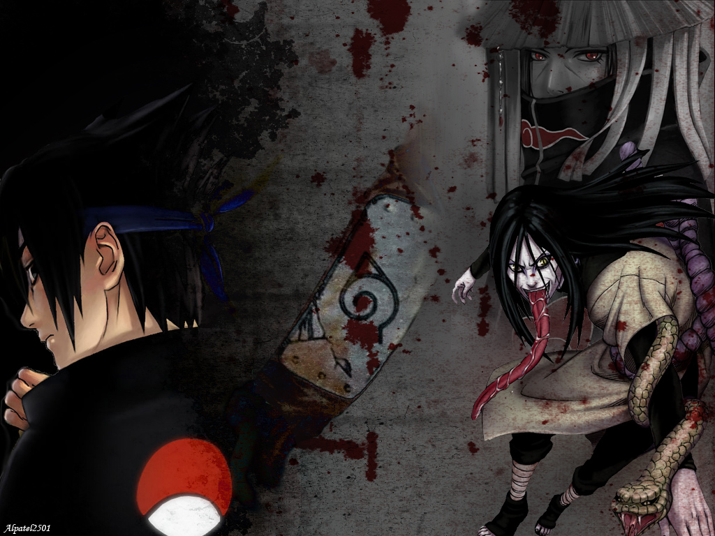 all_male, animal, hat, headband, male, naruto, orochimaru, snake