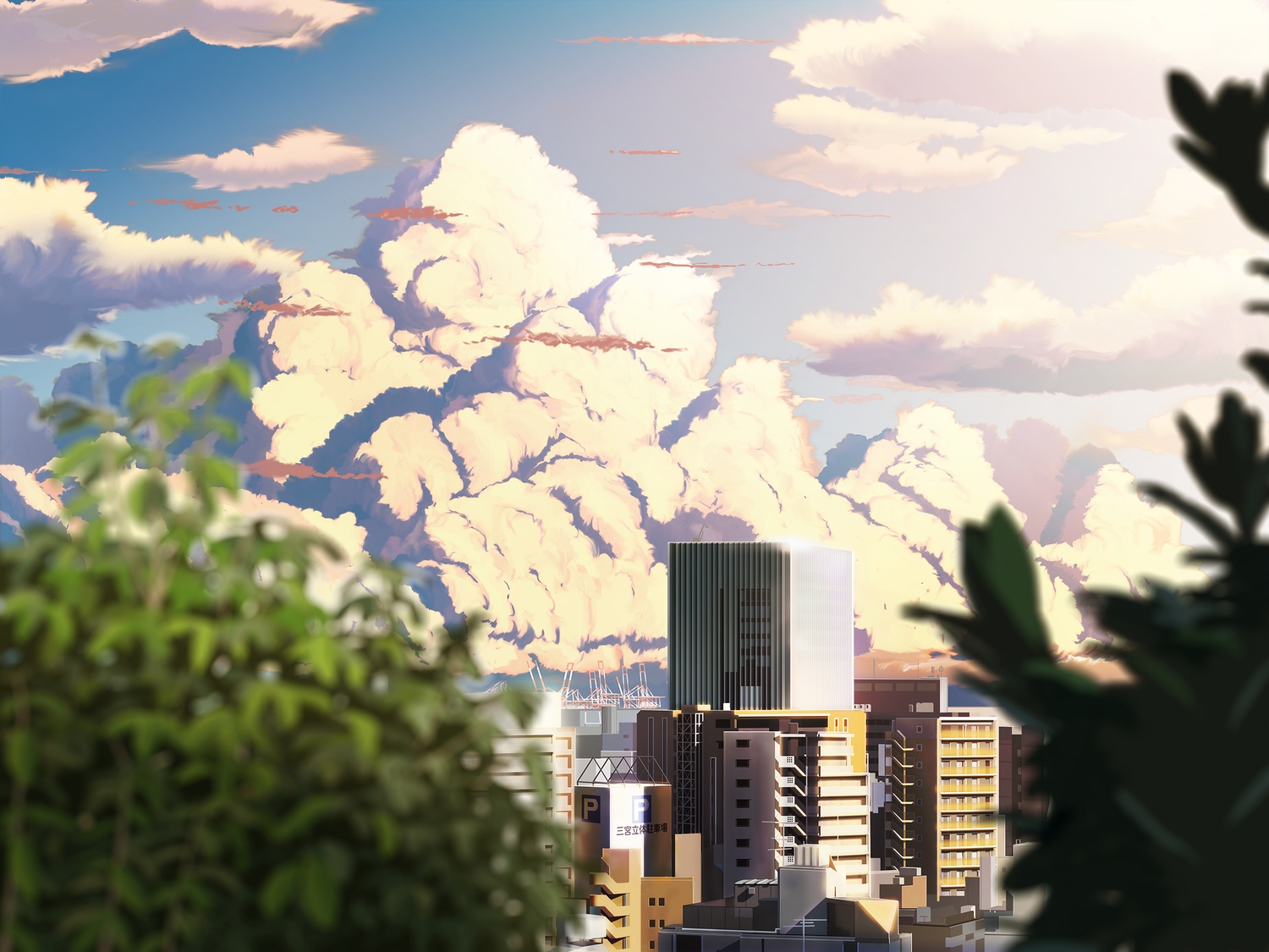 building, city, clouds, hankachi_(okayama012), no_humans, original, scenic, sky