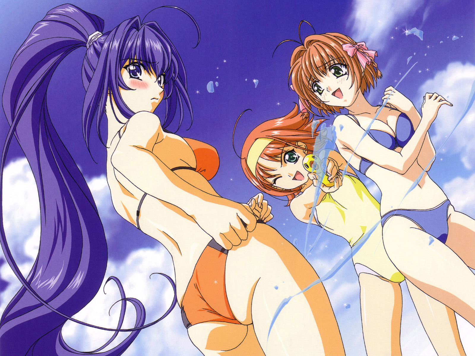hayase_mitsuki, kimi_ga_nozomu_eien, suzumiya_akane, suzumiya_haruka, swimsuit