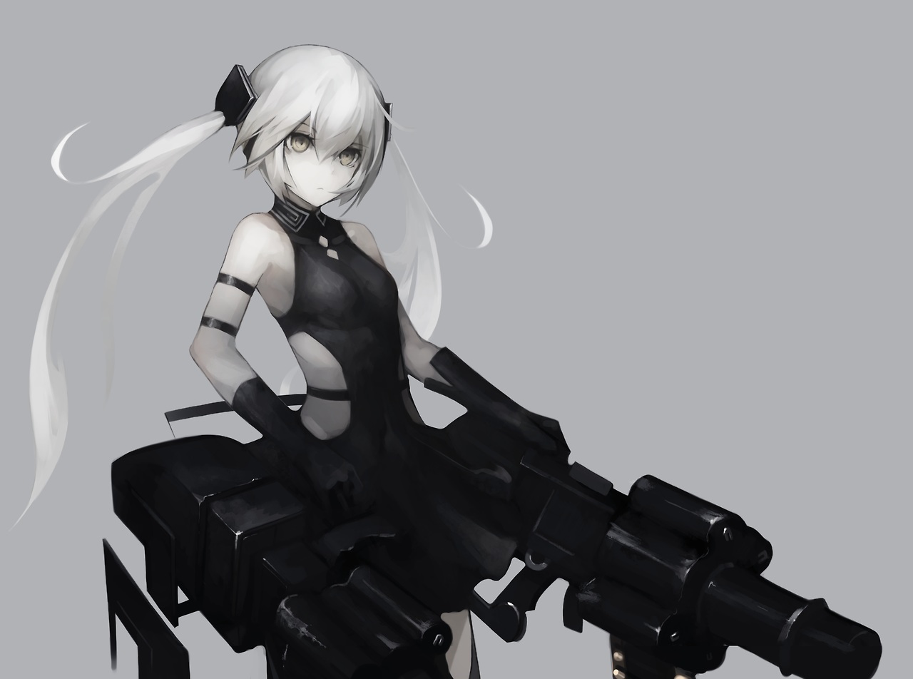 destroyer_(girls_frontline), girls_frontline, gray, gyup, long_hair, polychromatic, twintails, yellow_eyes