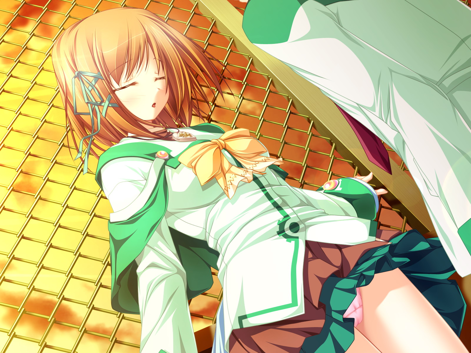 blonde_hair, game_cg, koyuki_amagase, magus_tale, school_uniform, short_hair, tenmaso, whirlpool