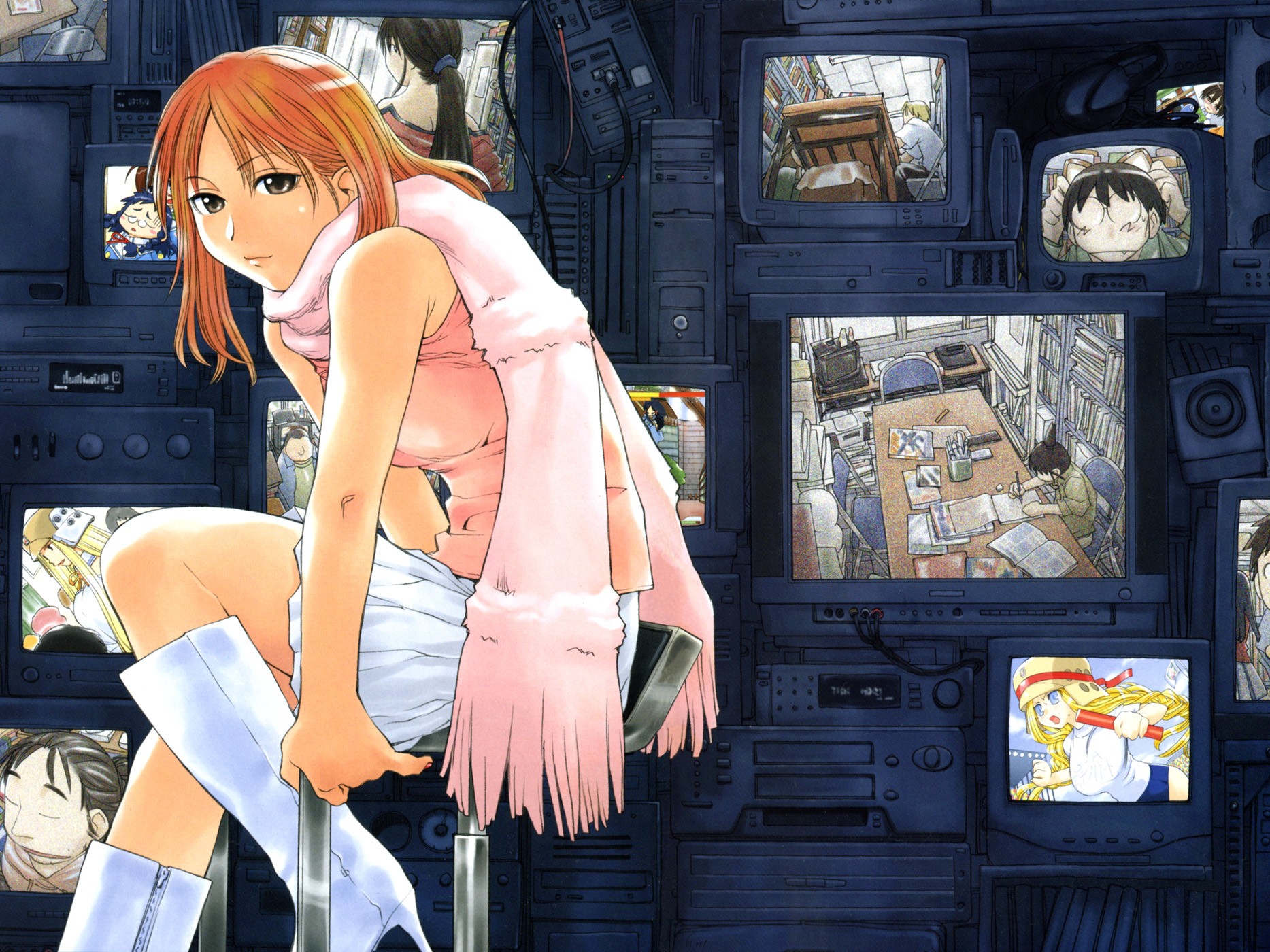 genshiken, kasukabe_saki, kio_shimoku, kousaka_makoto, kugayama_mitsunori, kujibiki_unbalance, madarame_harunobu, ogiue_chika