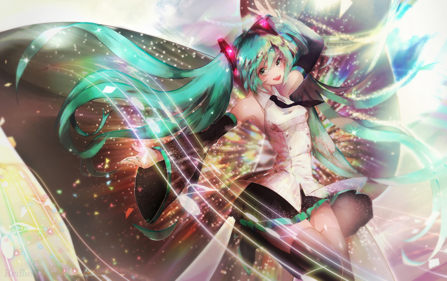 hatsune_miku, long_hair, red_hod, twintails, vocaloid