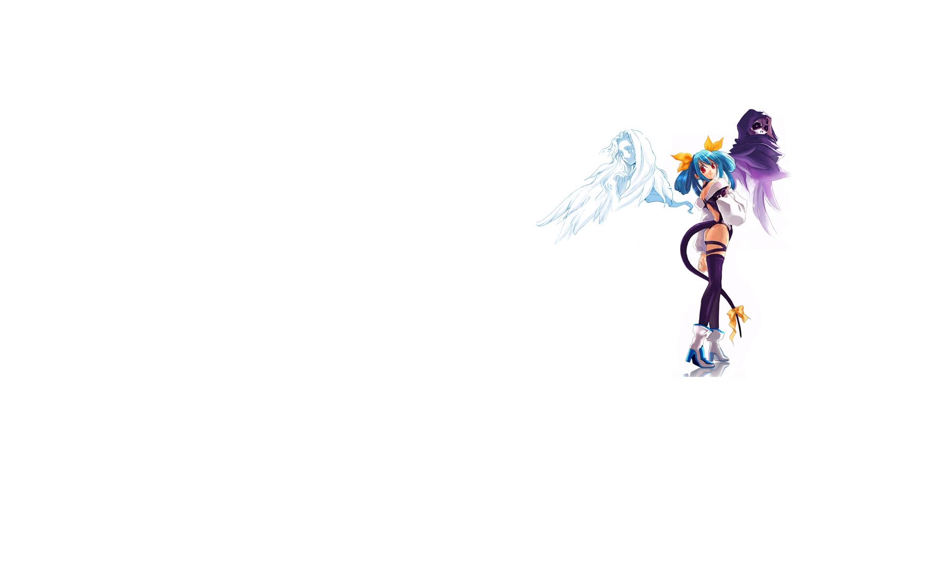 blue_hair, bow, dizzy, guilty_gear, jpeg_artifacts, long_hair, necro_(guilty_gear), red_eyes
