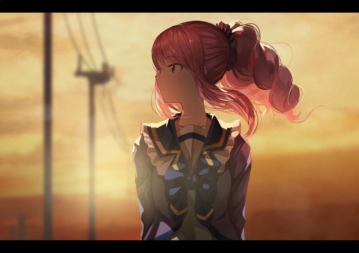 aikatsu!, blue_eyes, bow, koruse, long_hair, pink_hair, ponytail, sakuraba_rola