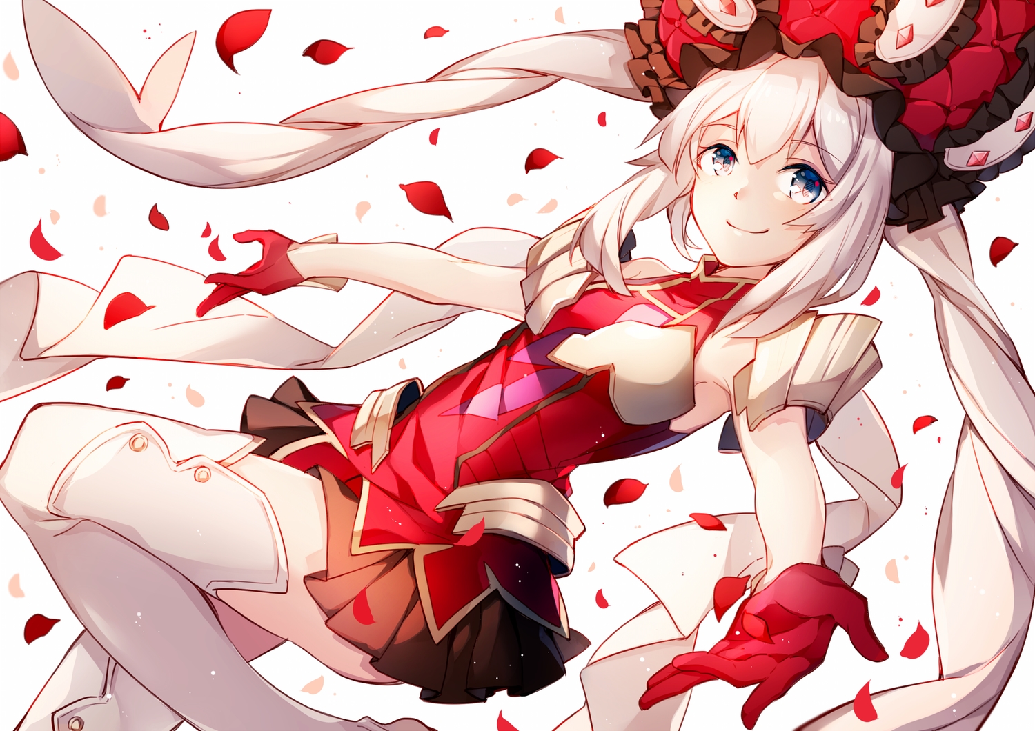 armor, blue_eyes, boots, fate/grand_order, fate_(series), flowers, gloves, hat