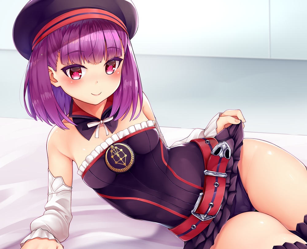 blush, bodysuit, cameltoe, collar, fate/grand_order, fate_(series), hat, helena_blavatsky_(fate)