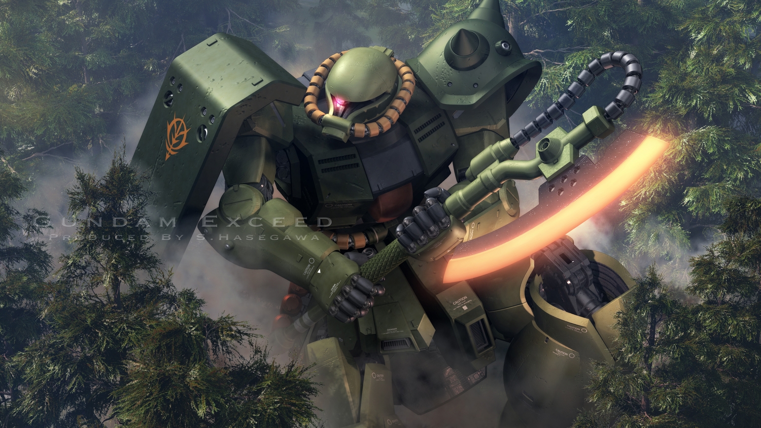 3d, forest, mecha, mobile_suit_gundam, mobile_suit_gundam_0080, s.hasegawa, tree, watermark, weapon
