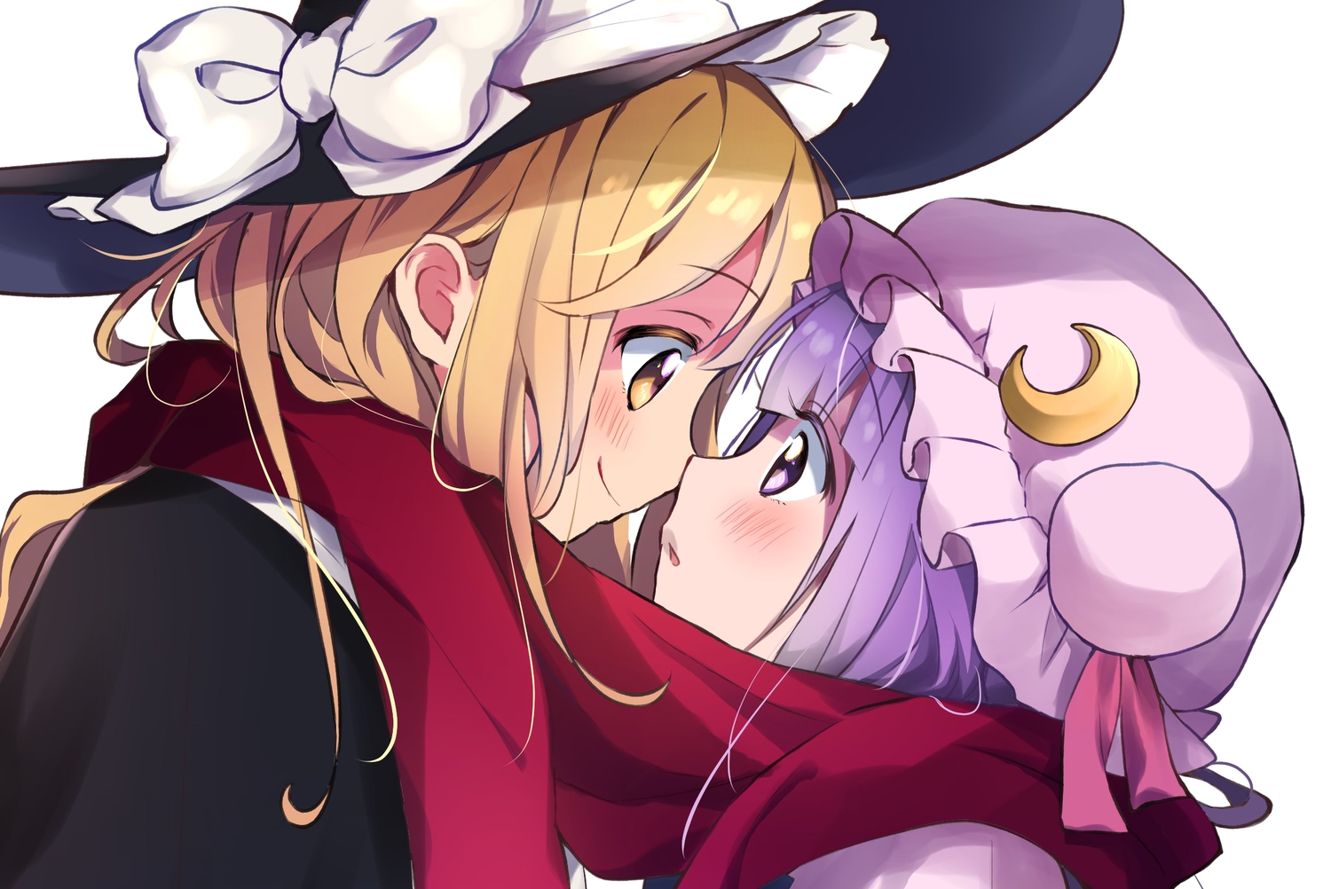 2girls, close, kirisame_marisa, patchouli_knowledge, shoujo_ai, touhou, vanilla_(miotanntann)