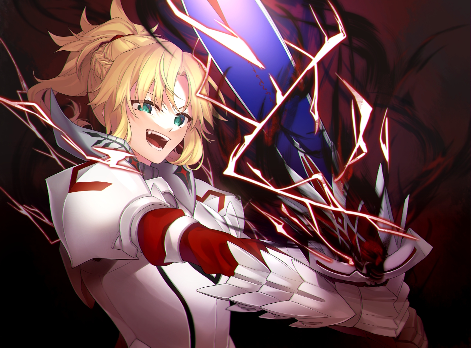 aliasing, armor, blonde_hair, braids, fate/apocrypha, fate_(series), green_eyes, kan'yu_(citron_82)
