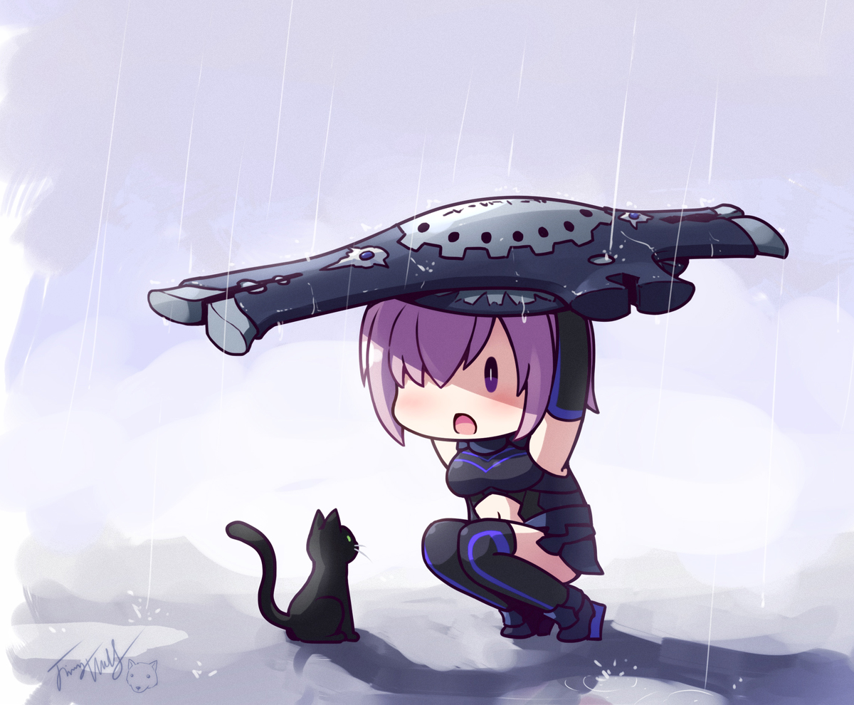 animal, bodysuit, breasts, cat, chibi, fate/grand_order, fate_(series), langbazi