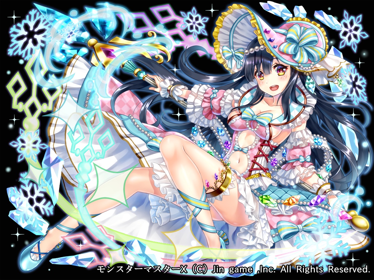 black, black_hair, blush, bow, breasts, hakudatofu, headdress, lolita_fashion