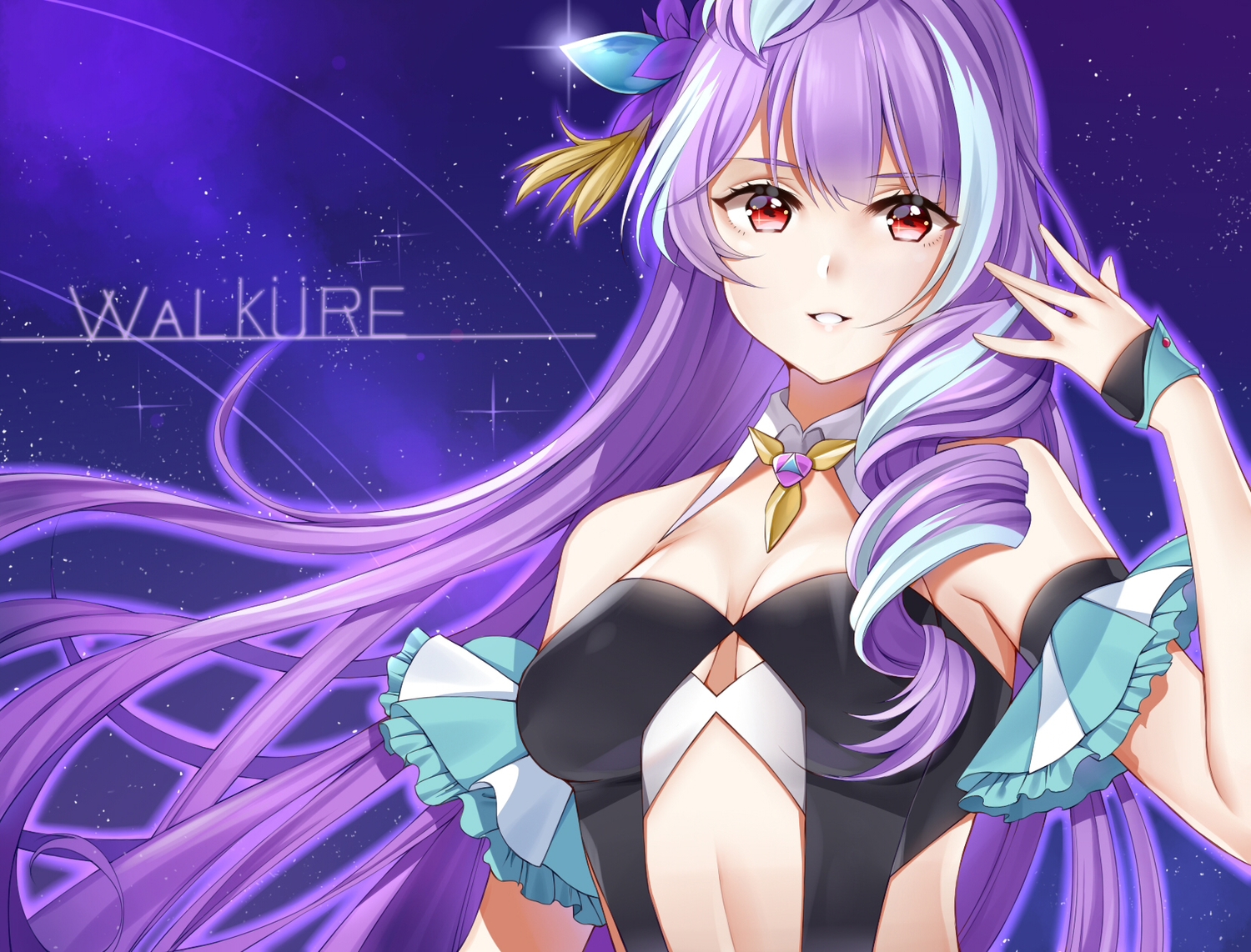 collar, long_hair, macross, macross_delta, mikumo_guynemer, night, purple_hair, red_eyes