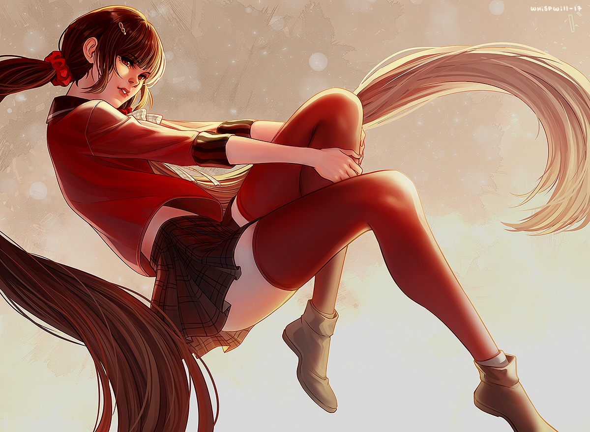 bow, brown_eyes, brown_hair, dangan-ronpa, harukawa_maki, long_hair, new_dangan-ronpa_v3, school_uniform